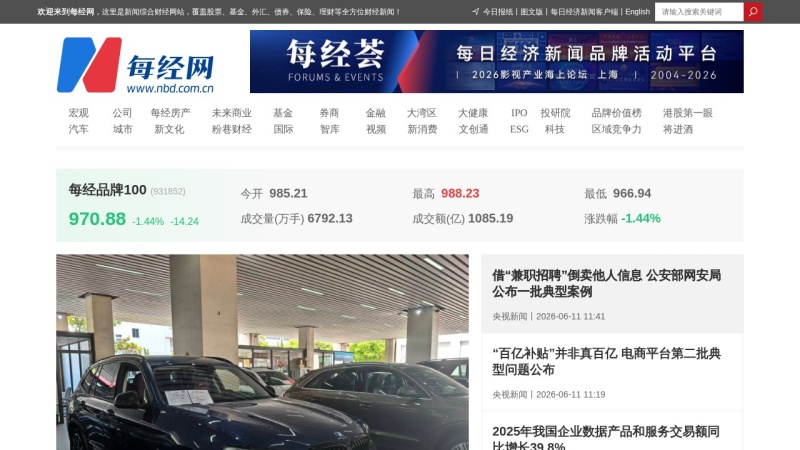 每经网 网站预览